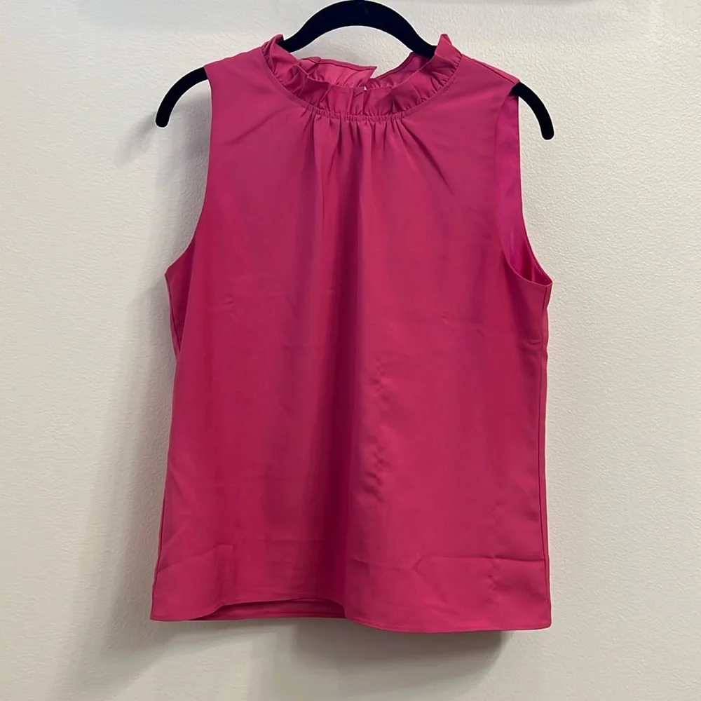 Jcrew Ruffle Neck Tank - Picture 1 of 2